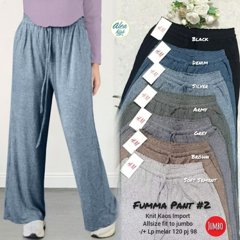 CELANA PANJANG KULOT JUMBO/FUMMA/CELANA KULOT WANITA KNIT IMPORT JUMBO LP 120 CM FIT XXL