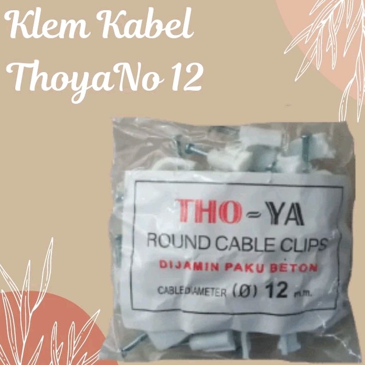 Klem kabel Plastik thoya klem kabel listrik klem kabel tembok per bungkus plastik KECIL  Klem Kabel 