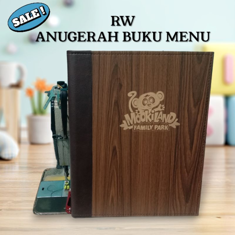 

BUKU MENU RESTO CAFE HOTEL CUSTOM LOGO LASER UKURAN KERTAS A4 BAHAN HPL DAN KULIT