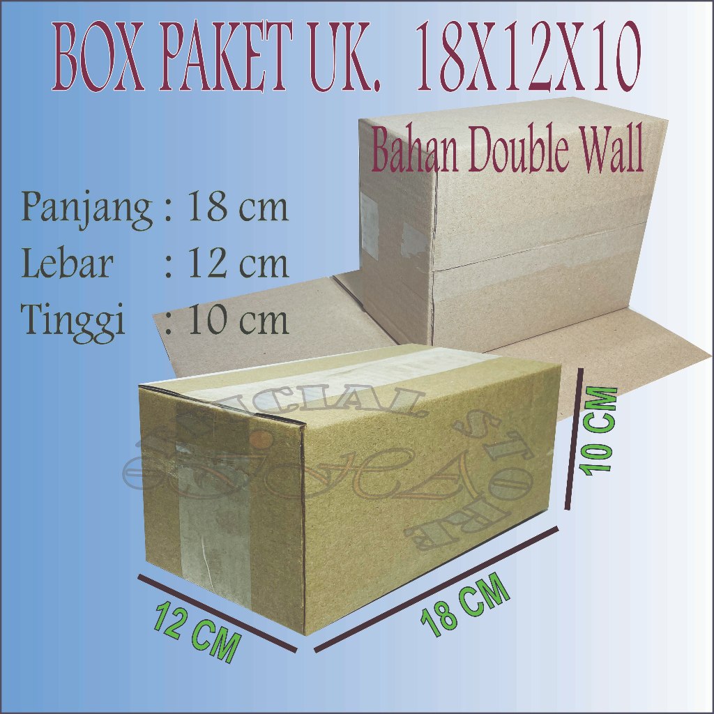 

Kardus packing uk.18x12x10 bahan double wall box paket online murah dus packaging