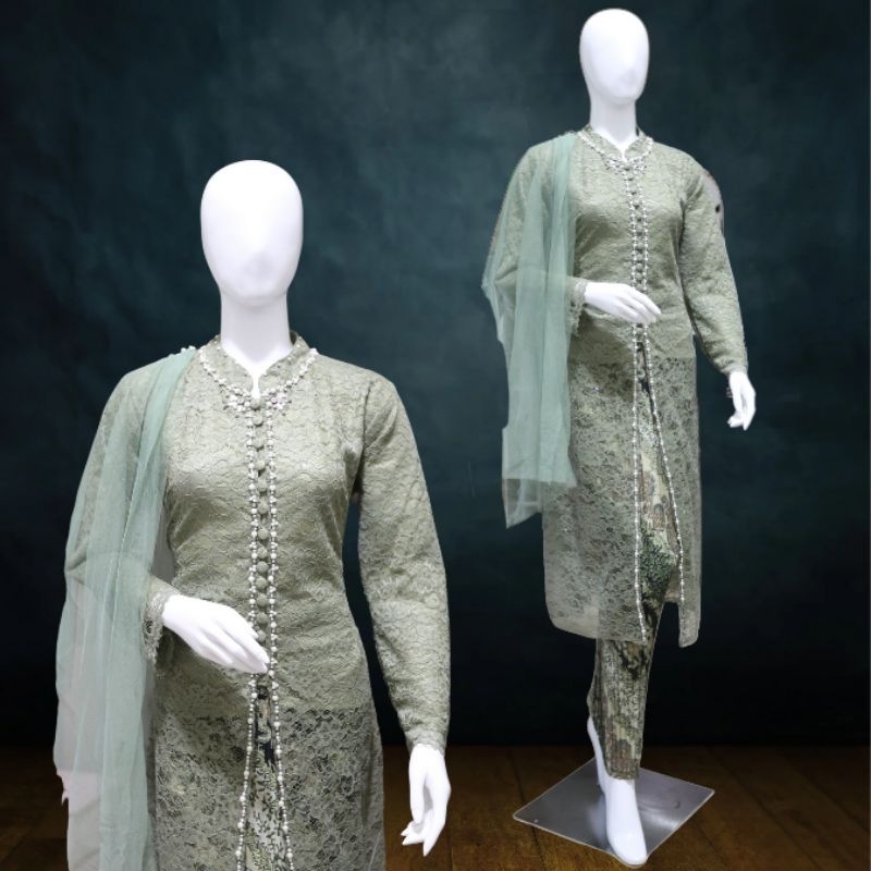 set kebaya ibu besan / kebaya ibu besan tunik mutiara / kebaya kondangan