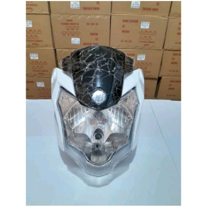 Kedok Reflektor Lampu Depan Vixion New Advance 2016 2017 Putih Komplit