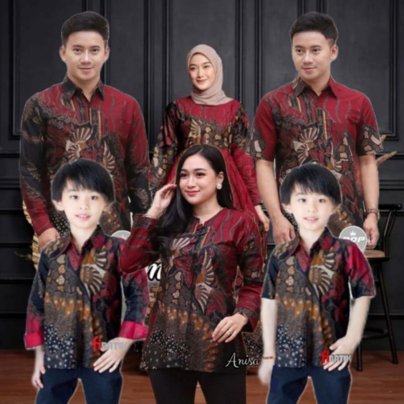 BISA PISAH || Couple Batik Keluarga Suami Istri Anak Cowok 2-13 Tahun Tarung || Sarimbit Batik Famil