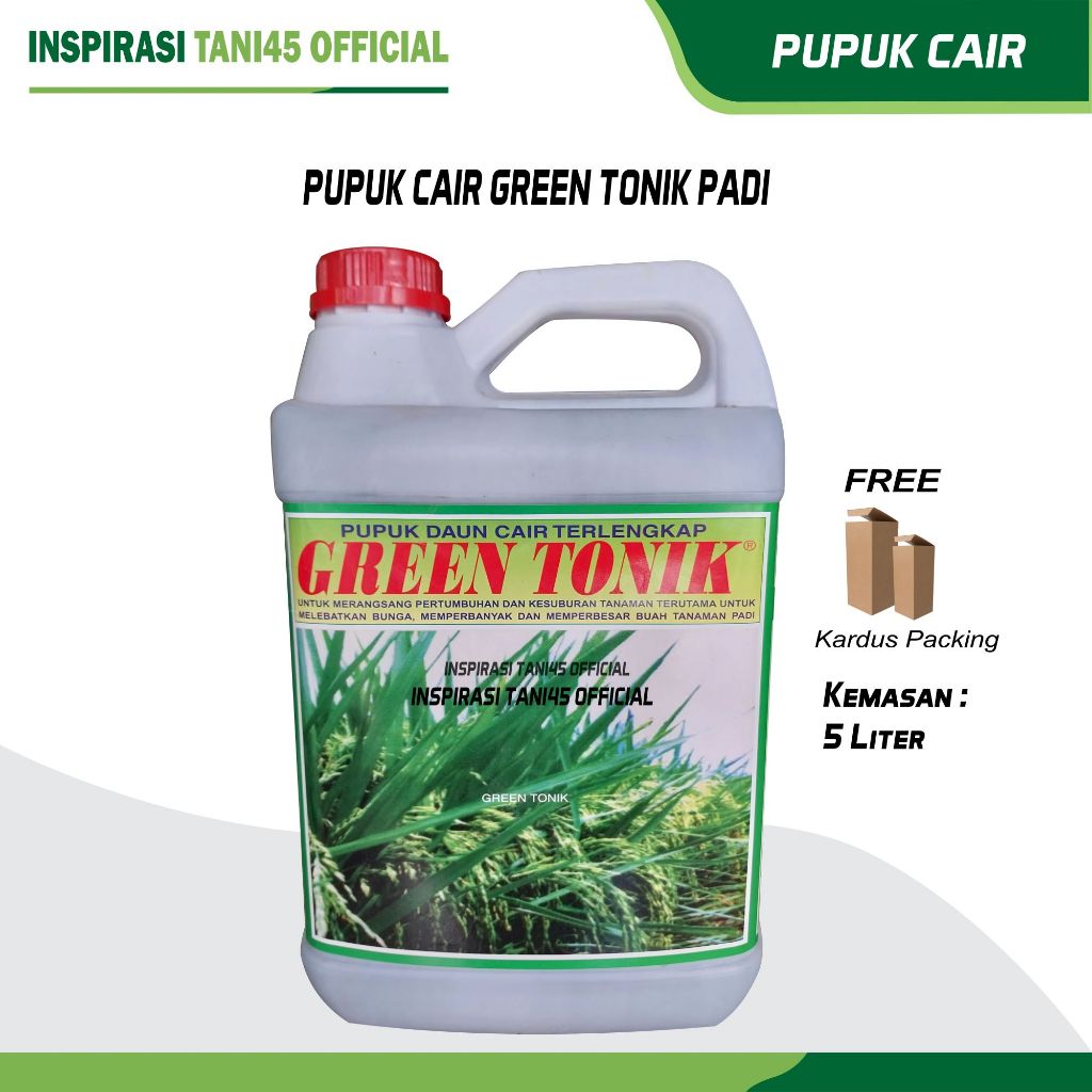 Pupuk Cair Green Tonik Padi 5 liter- Green Tonik Padi 5 liter Pupuk Cair Penyubur Tanaman Padi