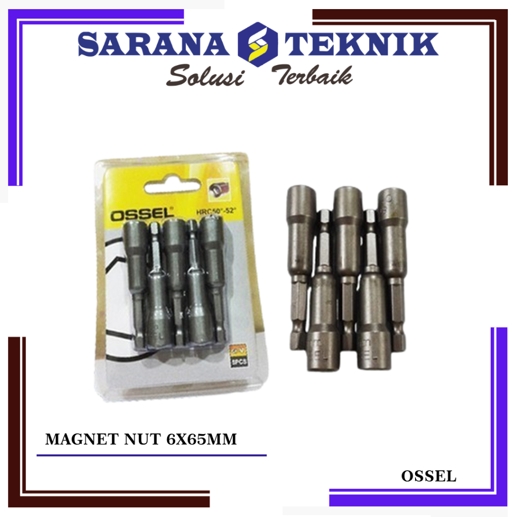 KUNCI ROFING / MAGNETIC NUT 6MM X 65MM OSSEL (UNTUK BAJA RINGAN)