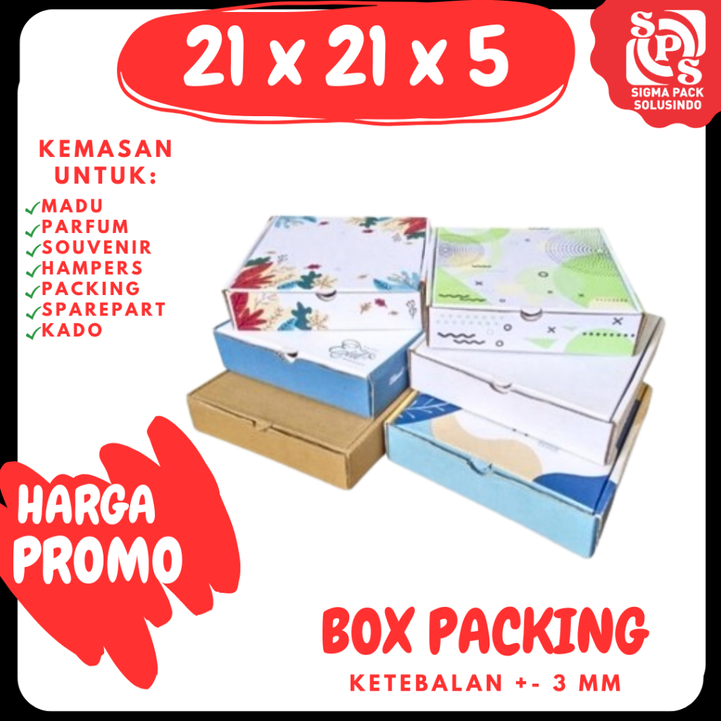 

Box 21x21x5 LS Kardus Pizza Packing Madu Hampers Kotak Kemasan Box Souvenir Karton Sparepart Minyak Wangi