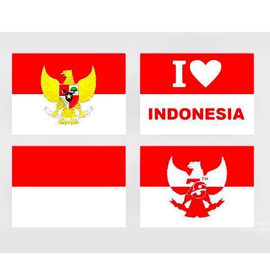 

ACCS Stiker Pipi Bendera Sticker Merah Putih Sticker Bendera Tempel Pipi Anak Dewasa