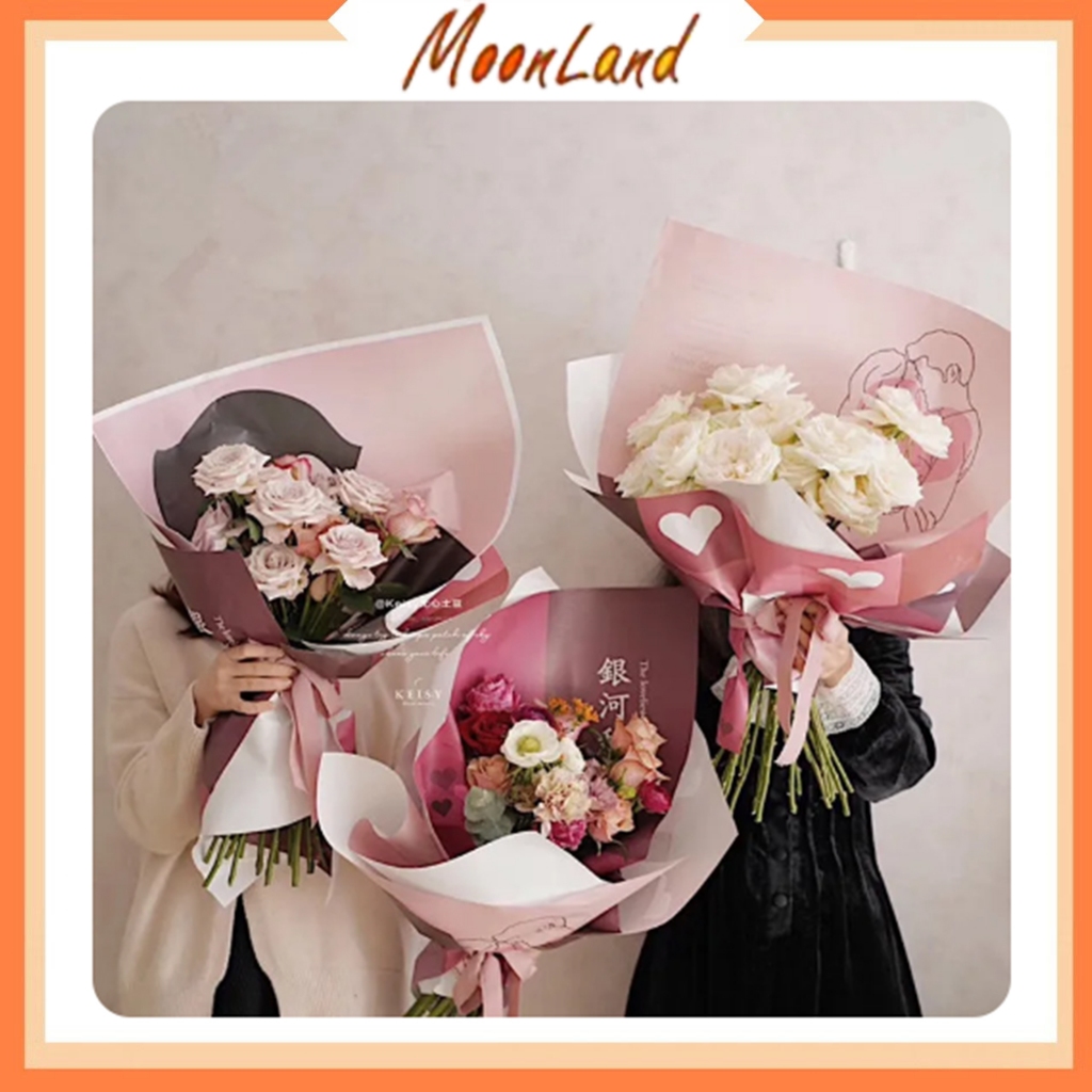 

flower wrapping paper my love kertas bunga cellophane Pembungkus Bunga Ecer Florist kb6327