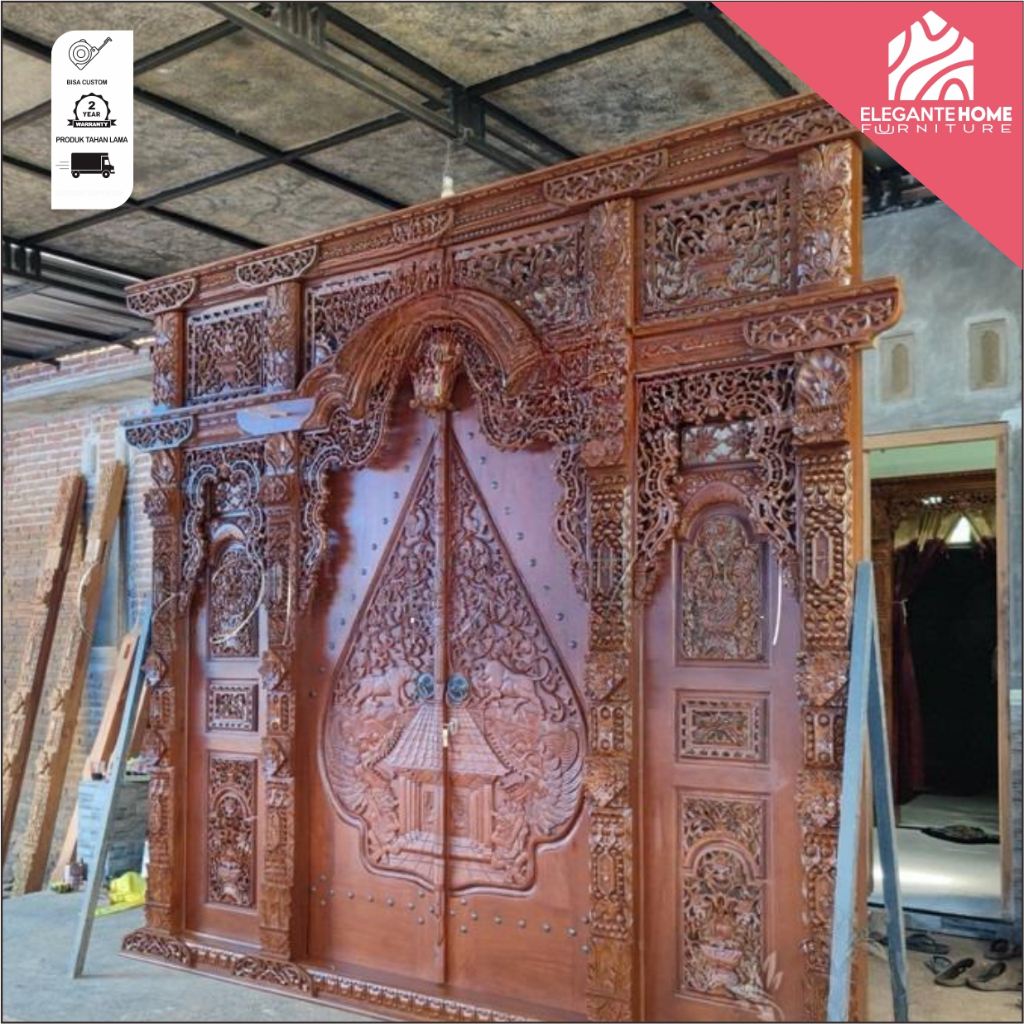 Gebyok Pintu Kelir | Pintu Ukir Jati Asli Jepara | Gebyok Wayang