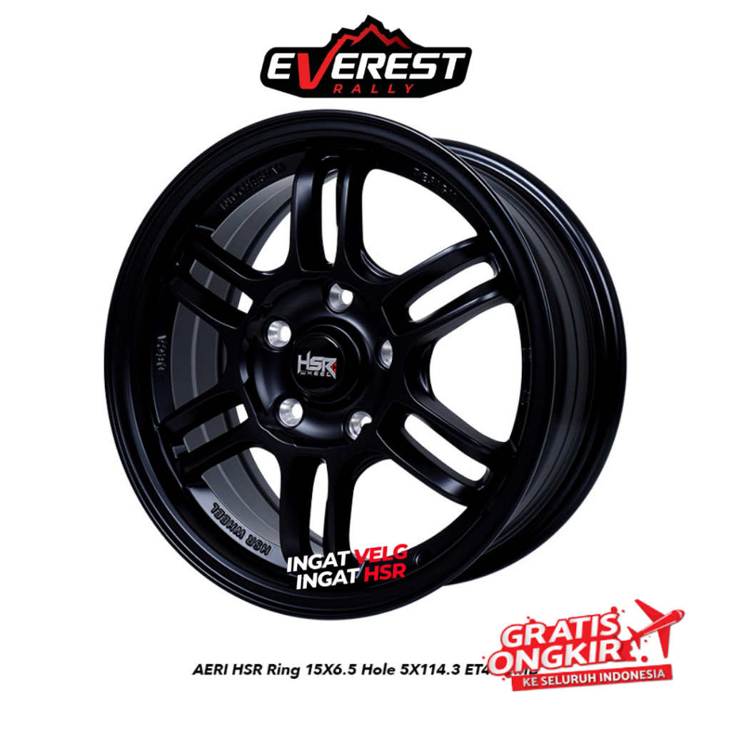 VELG RACING HSR AERI RING 15 COCOK UNTUK MOBIL ERTIGA WARNA VELG HITAM