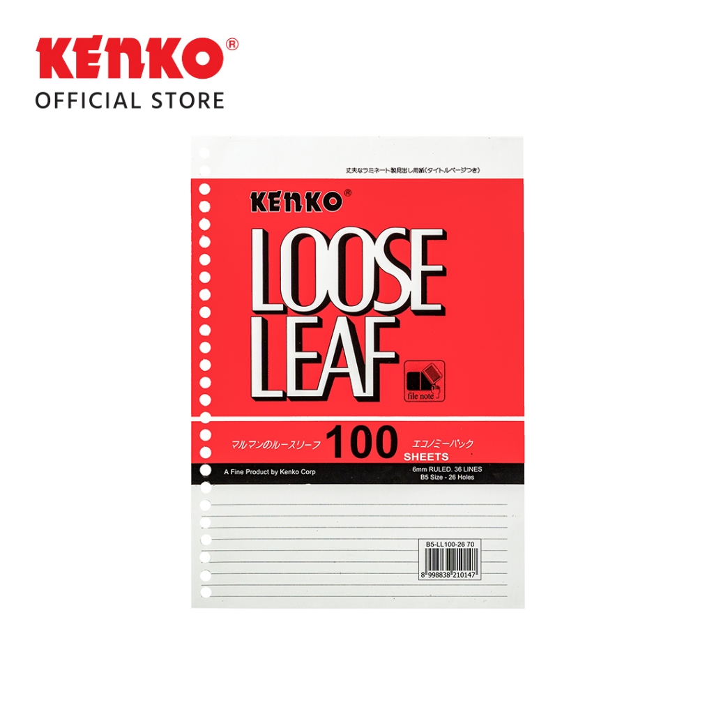 

KENKO LOOSE LEAF B5-LL 100-2670 (100 Sheet)