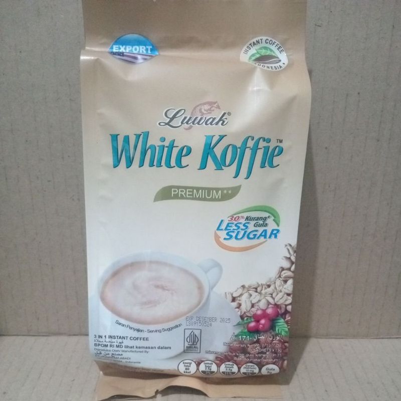 

White Koffie Premium Luwak Less Sugar Isi 9