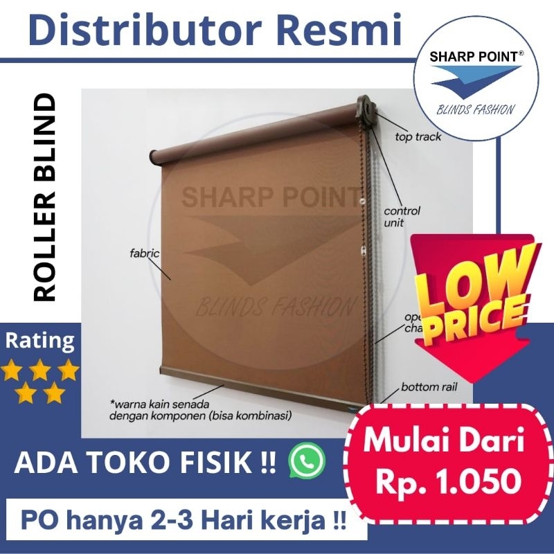 Roller Blind Dimout / Blackout, Sharp point / Nove, Tirai Gulung, Gorden Minimalis, Tirai Minimalis 