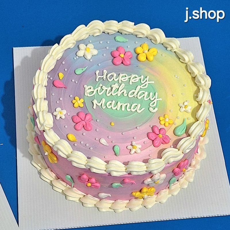 [D18cm] Custom Cake Jakarta | Birthday Cake | Lettering Cake | Korean Cake [Baca Deskripsi]