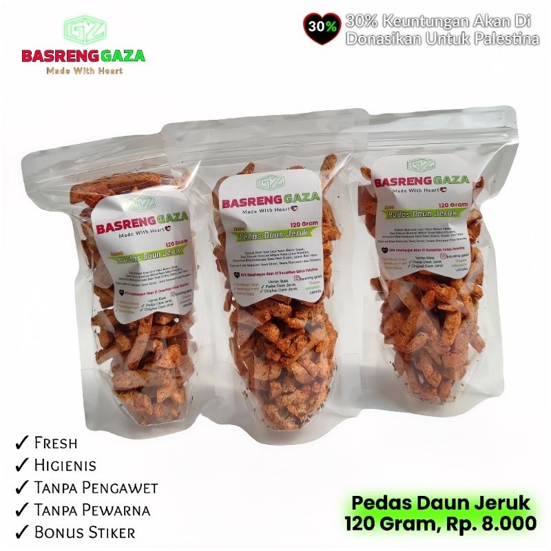 

BASRENG GAZA 120 GRAM, PEDAS DAUN JERUK
