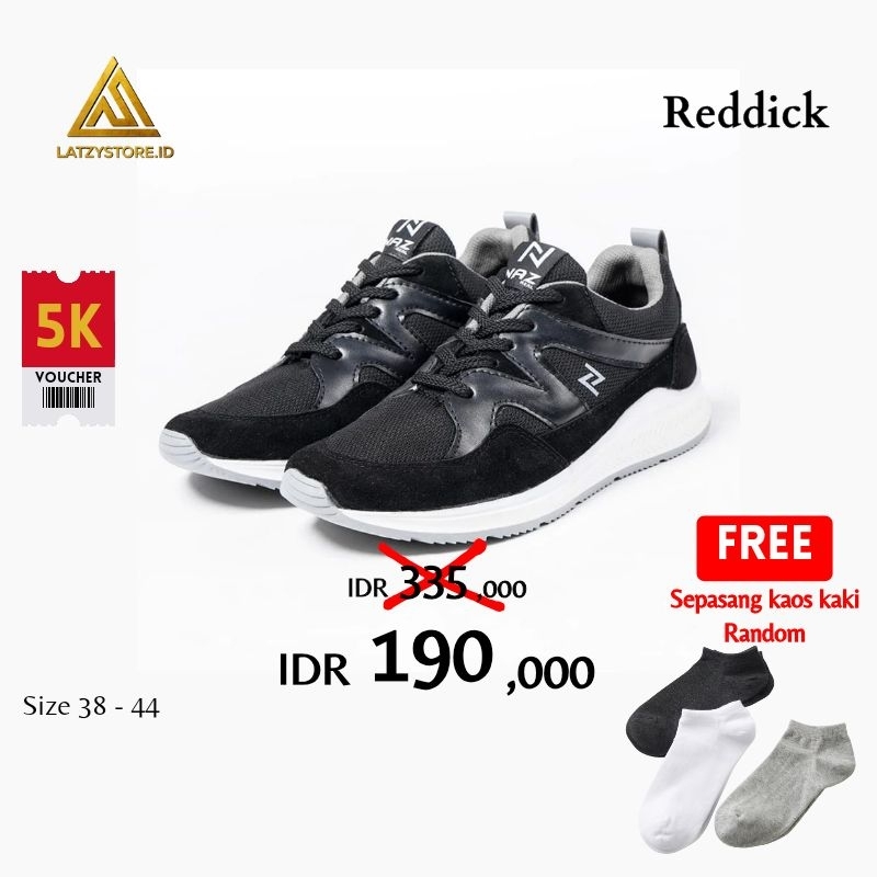 SNEAKERS ORIGINAL NAZREAL FOOTWEAR REDDICK - sneakers original - sneakers hitam putih - sneakers kul