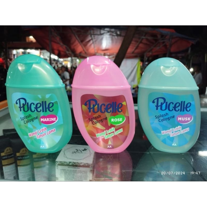 Pucelle Splash Cologne Rose/ Musk/ Marine 175 ML | Minyak wangi jadul , wangi tahan lama,awet segar