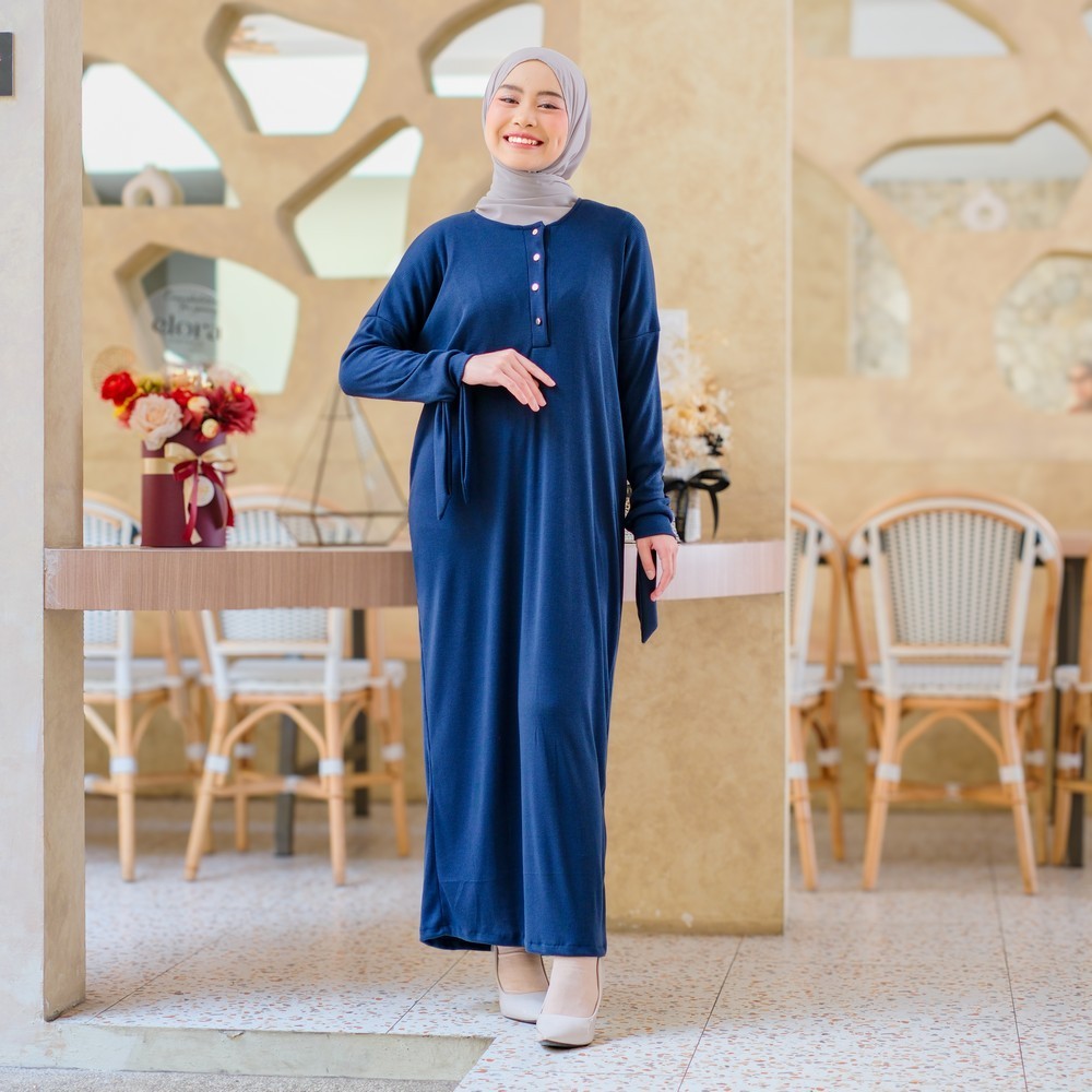 Mybamus Naila Knit Batwing Dress - Dress Knit Wanita - Dress Knit Busui - Dress Knit Premium - Gamis