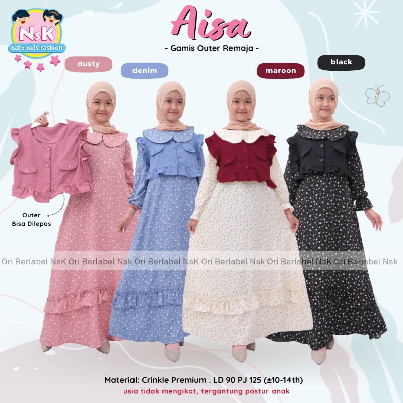 Gamis  ANAK SYAFINA + aisa  BY NSK - risha / ataya kids