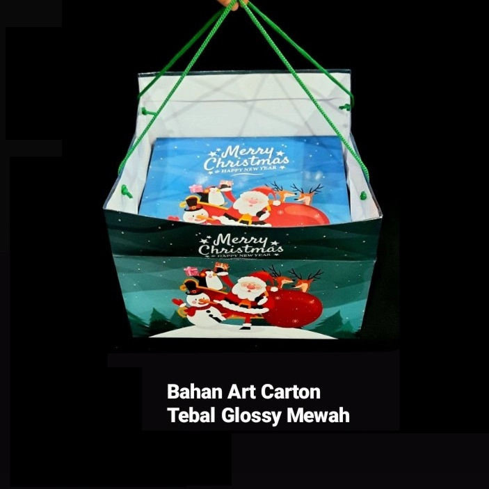 

(3 Pcs) Goodie Bag Toples Kuker 500 Gr Isi 4 Paper Bag Box Kue Tas Hampers Natal Christmas 27x27x20