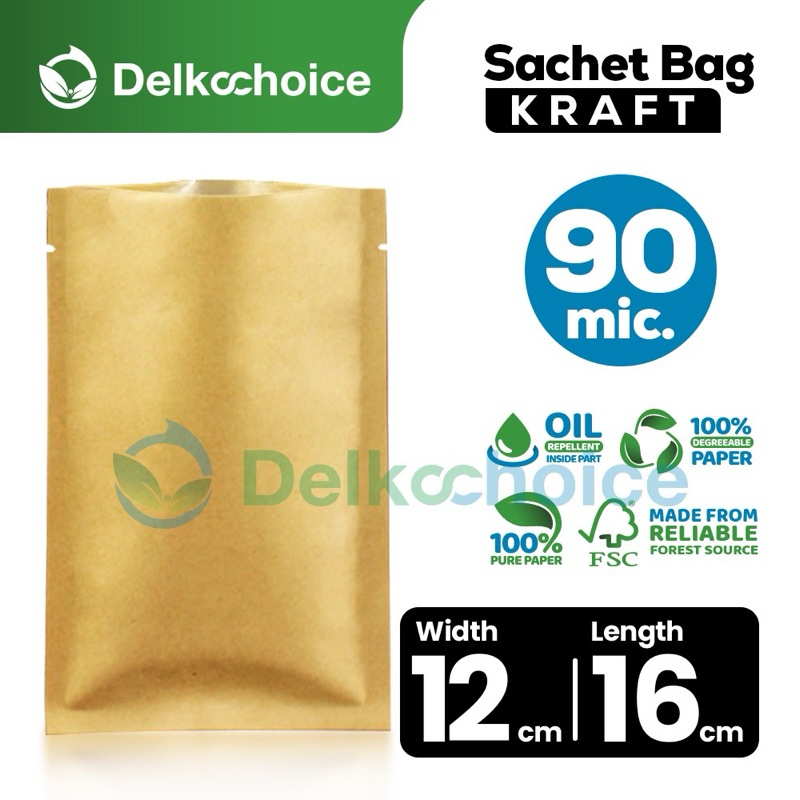 KEMASAN SACHET BAG KRAFT PAPER NON ZIPLOCK PREMIUM 100PCS