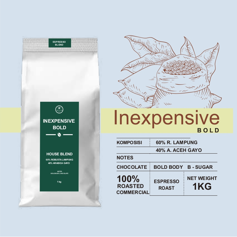 

Espresso Coffee BLEND Inexpensive BOLD ARABICA ROBUSTA 1KG