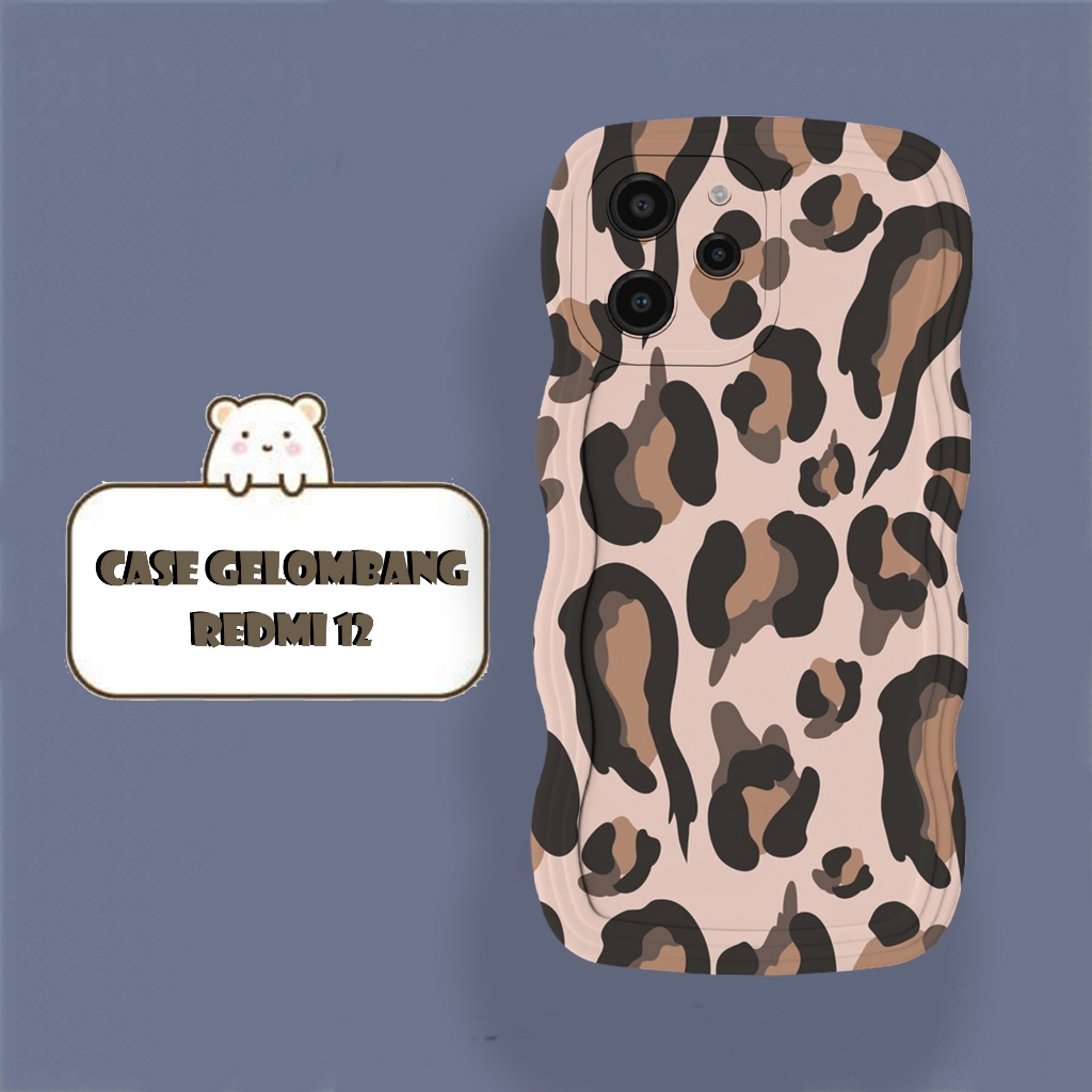 Softacase Gelombang Untuk Xiaomi Redmi 12 Motif Bulu Softcase Protac camera Silikon Hardcase Case Pr