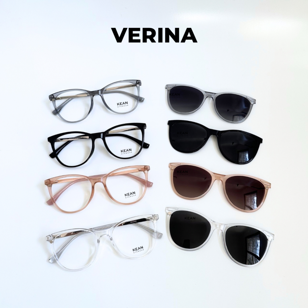 KEAN VERINA - FRAME KACAMATA CLIP ON CAT EYE OVAL