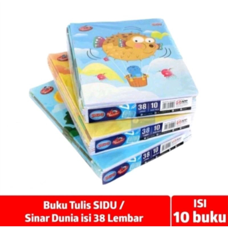 

BUKU TULIS SIDU (sinar dunia) 38 LEMBAR MURAH ISI 10 BUKU