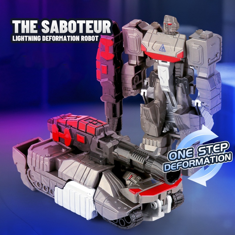 Mainan Mobil Robot Transformers 2in1 Deformation Toy The Saboteur Tank - TK21 - Gray