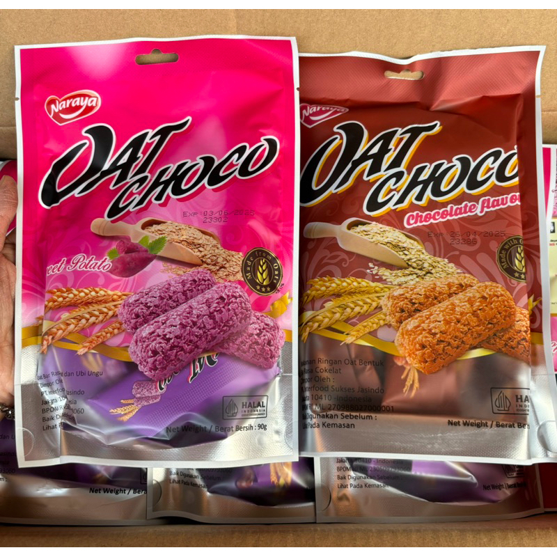 

agen distributor makanan ringan snack cemilan sehat import naraya oat choco sweet potato chocolate pack murah