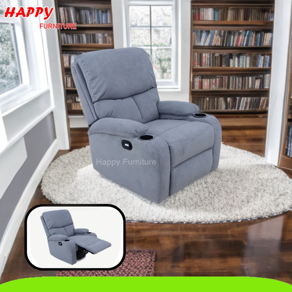 Sofa Santai recliner+Cupholder bisa putar dan goyang