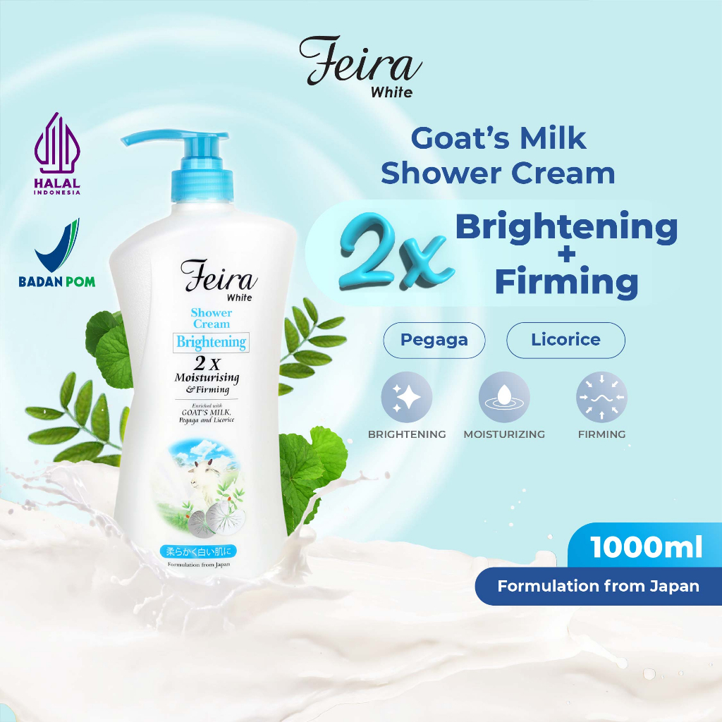 Feira White Goat's Milk Shower Cream 1000Ml