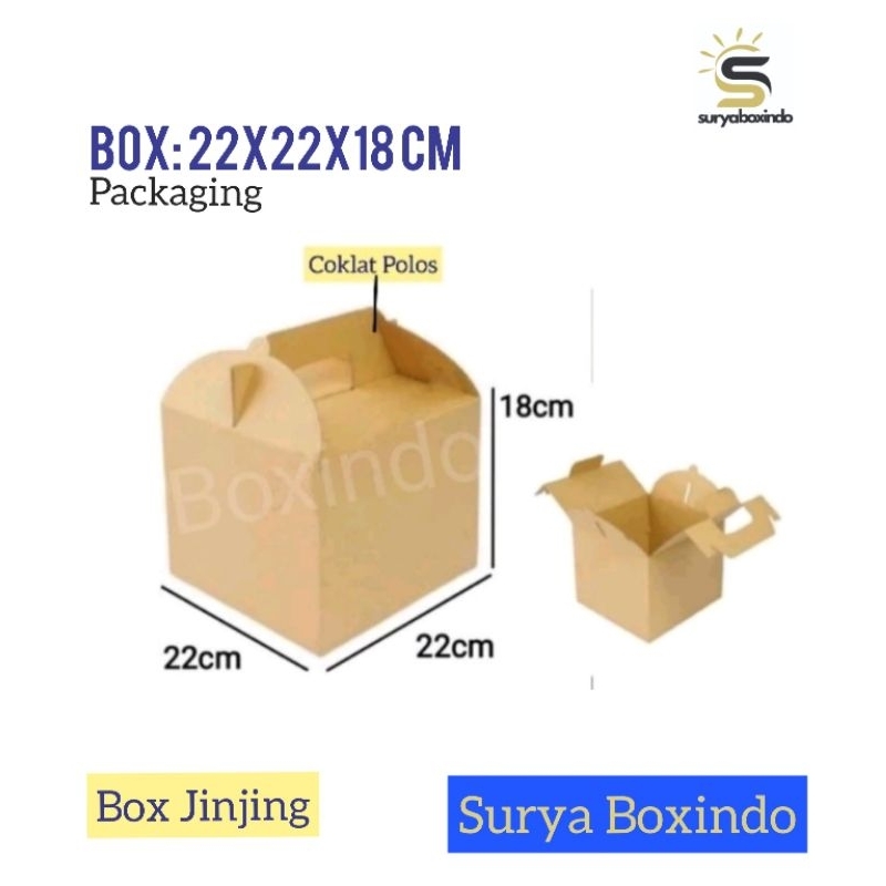

Box Jinjing 22x22x18 cm{ Maya}/Handle/Tenteng/Kardus/Hampers