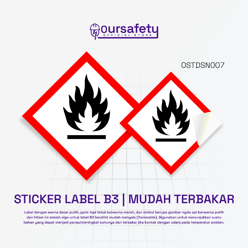 

Stiker B3 - Mudah Terbakar - Label Keamanan Bahan Berbahaya