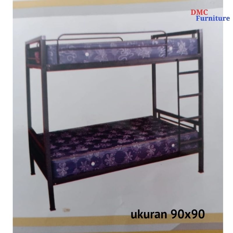 ranjang besi tingkat 90x200 ranjang susun besi kuat kokoh ranjang besi 90