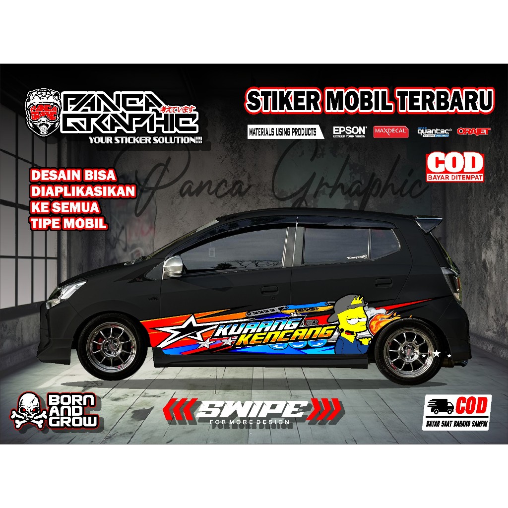 STICKER MOBIL JAZZ, BRIO | DECAL STICKER MOBIL STIKER JAZZ, BRIO, AGYA, YARIS FREE REQUEST FREE CUST