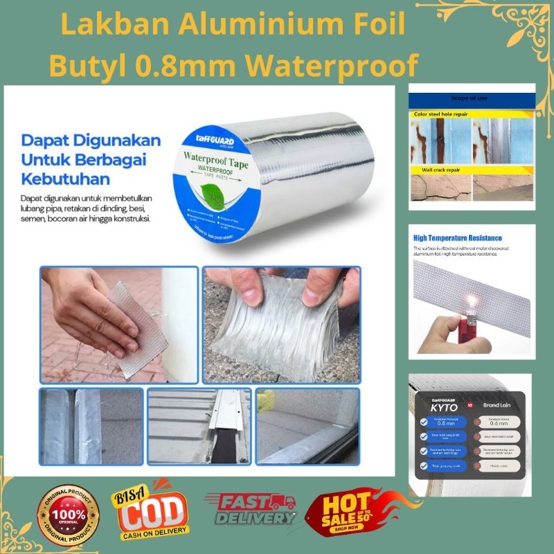 [WATERPROOF] LAKBAN ANTI BOCOR ALUMINIUM FOIL SOLASI TANDON ATAP SENG