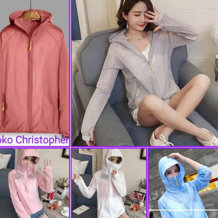 Produk Original  Jaket anti UV Jaket olahraga Jaket sepeda Jaket Parasut Tipis Jaket Wanita