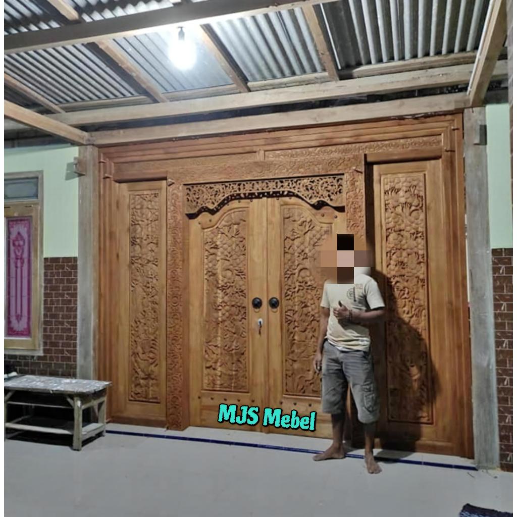 Kusen Pintu Rumah Gebyok Minimalis Jati Ukir Jepara Model Terbaru