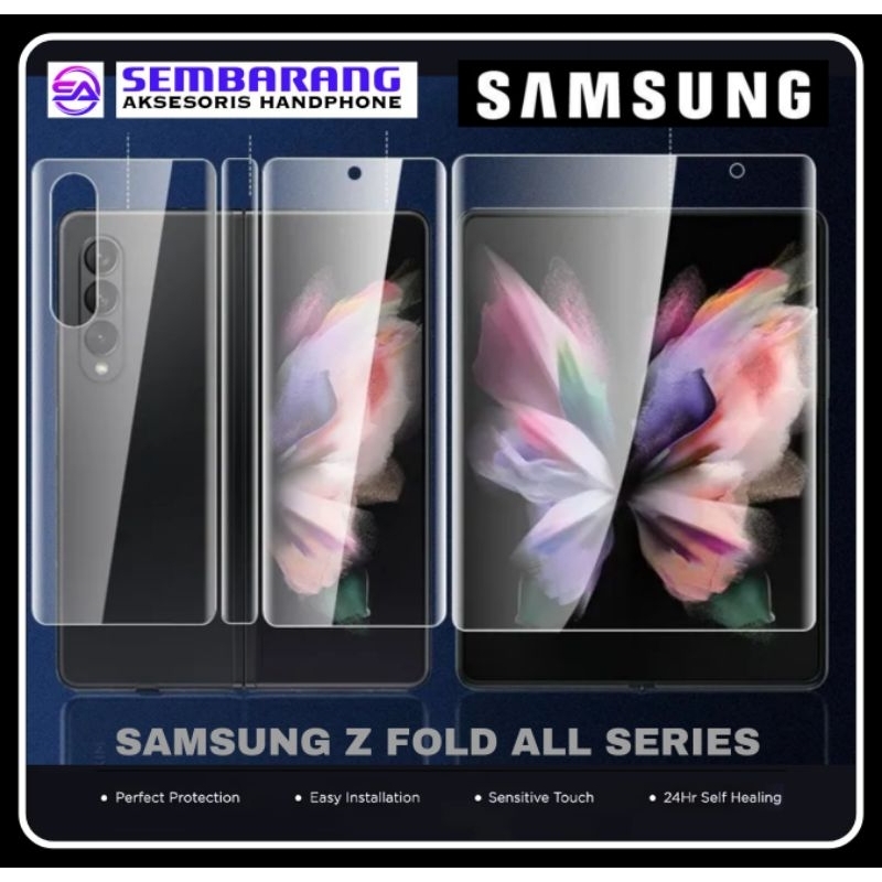 Anti gores Hydrogel screen protector dan Back Protector Samsung Galaxy fold/Galaxy fold 2/Galaxy Z f