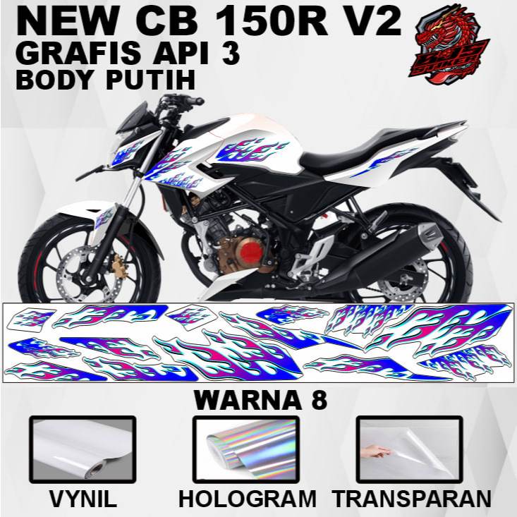 Stiker Sticker CB150R V2 New CB 150 r 2015 - Stiker Sticker Decal CB150R StreetFire grafis api 3 put