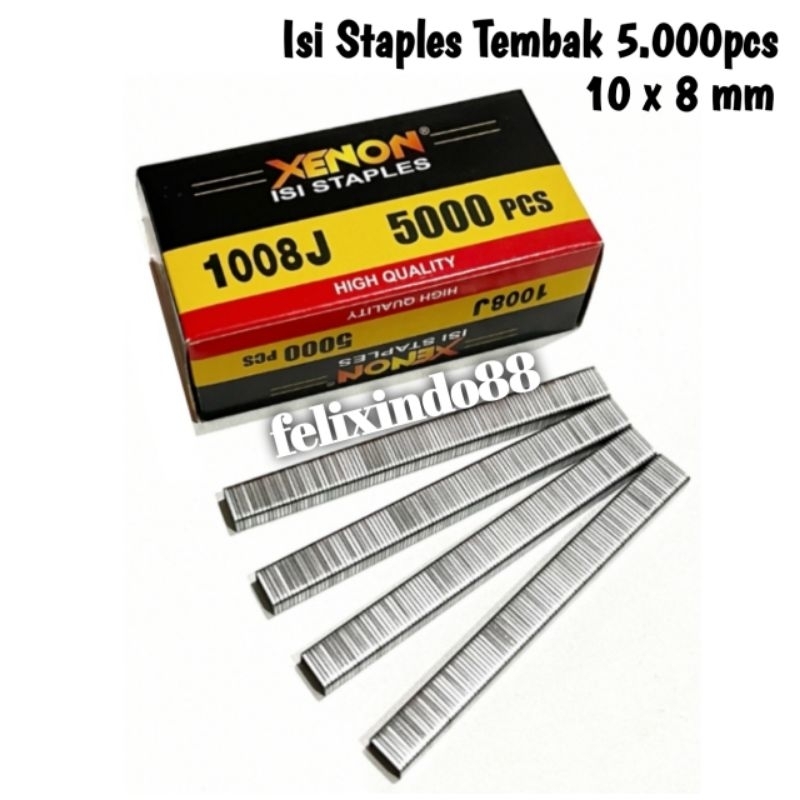 

Isi Staples Tembak Jok Sofa 1008J 5.000 pcs Refill Stapler 10 x 8 mm Xenon Paku Tembak Type U Stapler Gun