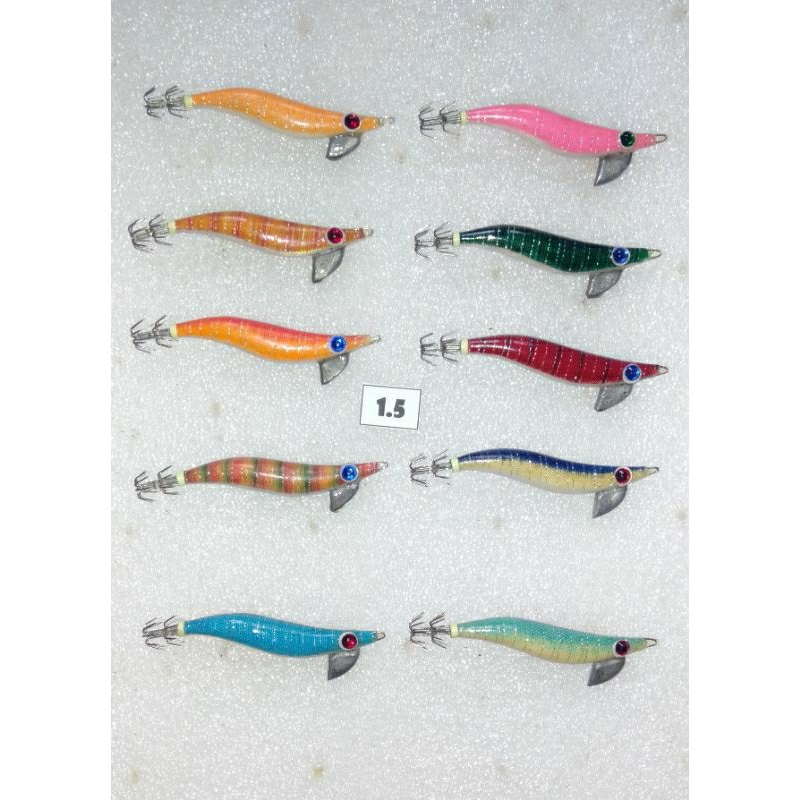 Squidjig Size 1.5 - Egi handmade Lbk / Udang-udang / Umpan cumi (Bisa request warna) egi bali