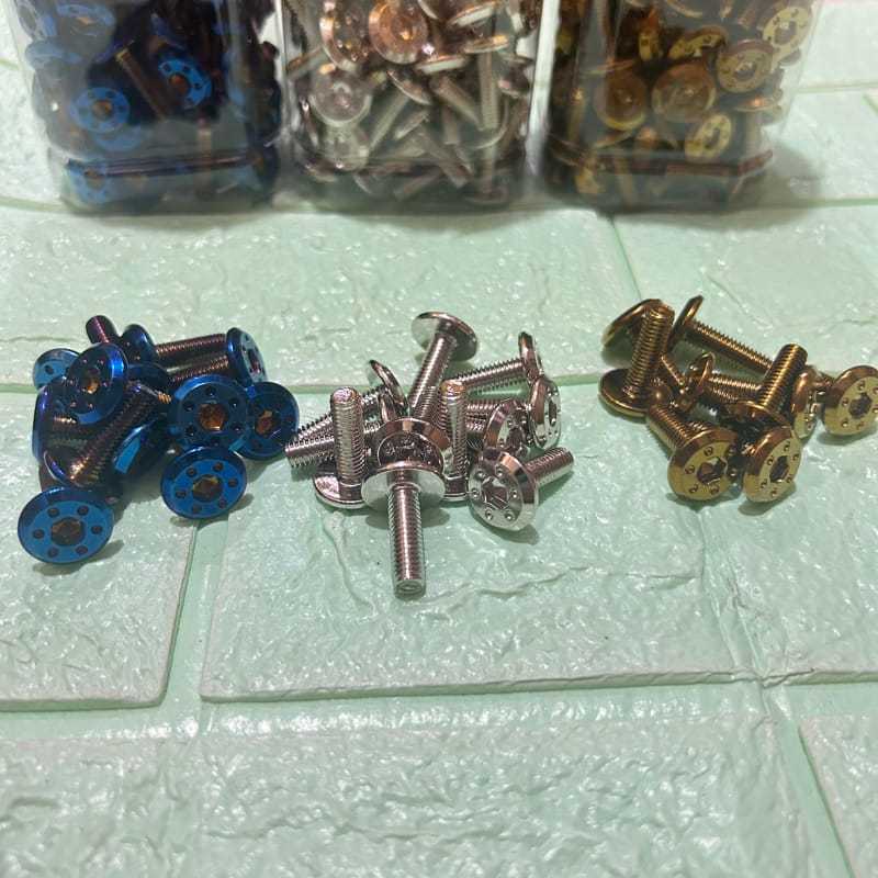 BAUT M6x15 M6x20 BAUT PROBOLT PLAT NOMOR BAUT PROBOLT TAMENG BAUT PROBOLT MOTIF BINTANG ASLI THAILAN