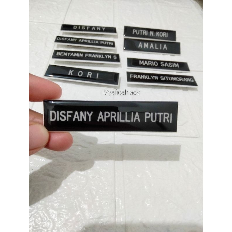 

nama dada lapis resin /name tag lapis resin murah