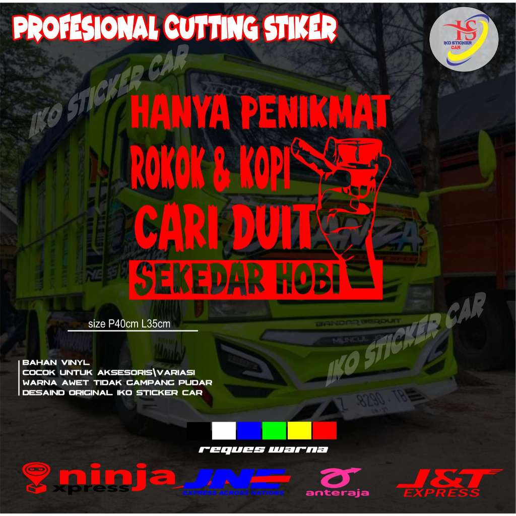 Cutting Stiker Kaca Truk Mobil Canter Pick up L300 Body Samping Belakang Sticker Kata Kata Hanya Pen