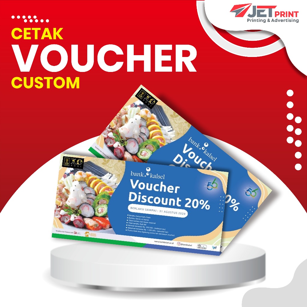 cetak voucher / kupon diskon / cetak kupon / karcis / tiket event / pocer custom