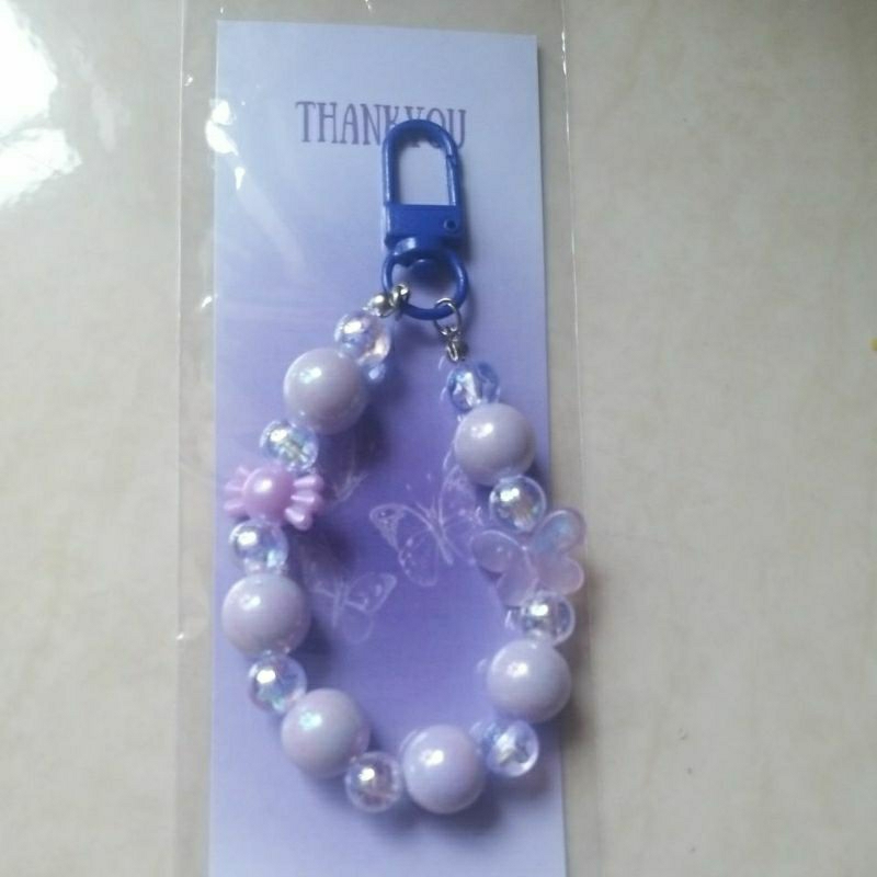 gantungan hp gantungan tas kunci kecil handmade ungu