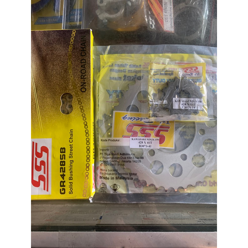 Gear SSS Ninja 428 41-14 + Rantai SSS 428